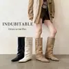 Couro Genuíno ~ Bico Fino Aumento Interno da Altura Calça Bota Feminina Fivela de Cinto Branco Acima do Joelho Botas Longas Salto Anabela Botas de Equitação