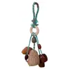 Colgante de Cadena para Llavero Carrillón de Viento Tejido a Mano con Cáscara de Fruta Natural Accesorio Pequeño Colgante para Bolso Hecho a Mano