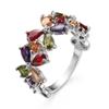Joias Mais Vendidas Transfronteiriças Anéis de Cobre Europeus e Americanos com Zircônia Colorida Inlaid Anéis Metálicos Koreanos de Nicho com Círculo Completo e Diamantes