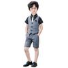 Traje de verano para niños, estilo coreano, chaleco de color sólido, conjunto de dos piezas para niñas de flores, vestido de actuación para anfitriones