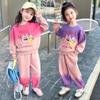 Conjunto de dos piezas de suéter informal dulce de moda para niña bebé, nuevo jersey degradado de otoño para niña, moderno