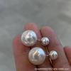 Tapón de oreja de perla brillante tapón de bala tapón de oreja chapado en oro real medio agujero cuentas sueltas accesorios de joyería al por mayor broche DIY
