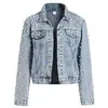 Fábrica de Origem ODM de Lote Pequeno Jaqueta Jeans Feminina Jaqueta Jeans Feminina Fábrica Personalizada Personalização