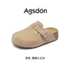Mules de Solado Grosso Augusden para Mulheres 2026 Novo Outono Calce Fácil Bico Fechado Meio Chinelo Sapatos Casuais