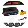 Radar de marcha atrás universal para coche con pantalla LED, zumbador en forma de media luna, radar de 4 sondas, radar visualizable