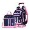 Nueva Mochila con Ruedas Estilo Británico para Estudiantes de Primaria Niñas Grado 2-6 Gran Capacidad Puede Subir Escaleras Mochila con Ruedas para Niños