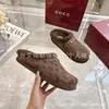 G Home Otoño 2025 Nuevo Falda Interior Punta Redonda Planos Letra Grabada Hebilla de Caballo Lana Cómodos Zapatos de Piel para Pareja