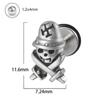 Aretes de Personalidad de Calavera de Acero Transfronterizo Hip Hop Punk Acero Inoxidable Aretes Multiforma Cadena Larga Rosca Externa