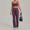 Conjunto de Yoga de Sujetador Transfronterizo y Pantalones Acampanados, Ropa Deportiva de Fitness Ajustada de Secado Rápido, Conjunto Deportivo para Correr 25010+9089