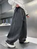 Pantalones para niño 2026 nuevo estilo de otoño, pantalones largos grises casuales de pierna ancha, pantalones rectos de algodón para niños medianos y grandes