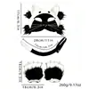 Máscara facial de peluche de gato para Halloween, máscara de Catwoman, disfraz de zorro animal para cosplay, maquillaje de fiesta, accesorio de mascarada