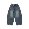 Ropa Infantil DK 26 Otoño Estilo Americano Niñas Niños Retro Holgados Jeans Scimitar Niños Medianos y Grandes Pantalones Largos Casuales