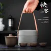 Juego de té de kung fu de viaje de arena púrpura, portátil, juego de tazas exprés, latas de té, taza de té, regalo para el hogar y al aire libre, entrega