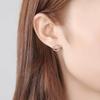 PAG & MAG Aretes de Círculo Pequeño Plata S925 Aretes Femeninos Coreanos Diseño de Dona Aretes Lindos Joyería de Plata