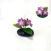 Nuevo Flor de Jazmín Calyx de 3 Púas Piedra Negra Estilo Bonsái Película 3D Flor Artificial Planta en Maceta de Escritorio para el Hogar Adorno Pequeño