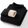 Ropa interior térmica para mujer, de cuello alto medio, forro polar, engrosada, ajuste ceñido, camiseta de capa base, top individual