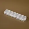 Nova Caixa de Armazenamento de Joias PP Horizontal com Seis Compartimentos e Ganchos para Acessórios de Nail Art e Joias, Caixa de Classificação Horizontal com Seis Compartimentos e Ganchos