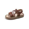 Novas sandálias de princesa estilo coreano de verão para meninas de 3 a 6 anos, com sola macia, antiderrapantes, sapatos de performance da moda para meninas