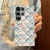 Superventas Europeo Estilo de Corte de Papel Macaron Patrón de Escamas de Pez S24 Funda Protectora de Doble Capa Estuche Estético para Teléfono GalaxyS26