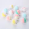 Fábrica de artículos para mascotas bola de felpa de doble bola transfronteriza color macarrón juego de persecución para aliviar el aburrimiento juguete para gato