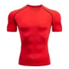 Ropa Ajustada Profesional Manga Corta Ropa de Fitness para Hombres Ropa de Secado Rápido Ropa de Entrenamiento Deportivo Top Alta Elasticidad Correr Baloncesto Ropa de Compresión