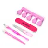 5 pzs Gadget para Uñas Lima de Uñas Tenedor para Cutícula Muerta Esponja Corazón de Melocotón Separador de Dedos Herramienta de Cuidado Conveniente