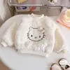 Sudadera de invierno para niña 2026 nueva elegante top con forro polar para bebé ropa para bebés y niños ropa infantil de dibujos animados para invierno