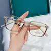 Gafas de montura cuadrada transparente se pueden equiparar con lentes graduadas para miopía y astigmatismo, gafas planas protectoras de alta definición anti-luz azul TR