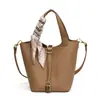 Bolso de Cubo de Cuero Granulado Versátil de Moda para Mujer 2025 Moda Primavera/Verano Bolso de Mano Bolso Cruzado Casual para Hombro