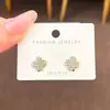 Pendientes de trébol de cuatro hojas con aguja de plata S925, de alta gama, con flores, diamantes y circonitas, nuevos y ligeros, de lujo, para mujer.