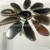 Pingente de Pedra Natural com Formas Irregulares em Várias Cores, 37X55-41X58Mm, Branco, Amarelo, Preto Fatias de Ágata Polida