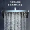 Juego de cabezal de ducha presurizador de baño todo cobre-todo aluminio en color gris plomo con botones de piano y control termostático