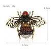 Broche de Abeja Insecto con Pedrería al por Mayor del Fabricante Accesorios Transfronterizos Europeos y Americanos para Ropa y Abrigos Personalizados para Mujeres