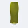 Saia Plissada Elástica Personalizada Issey Miyake de Alta Qualidade, Saia Reta de Comprimento Médio, Solta e Elegante, Caimento Justo e Valoriza a Silhueta