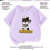 Camiseta Infantil de Gato Negro Sheriff Manga Corta Tallas Mediana y Grande Ropa Infantil Niños y Niñas Top Versátil Nuevo Verano 2023
