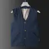 Chaleco de Mezclilla para Hombre Tallas Grandes Top sin Mangas Talla Grande Chaleco Coreano de Moda Chaleco de Motociclista