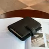 Bloc de Notas de Negocios Transfronterizo Simple de Piel de Vaca de Primera Capa Cuaderno de Cuero Genuino con Bolsillo para Tarjetas Cremallera Cuaderno Portátil
