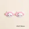Dibujos animados negro rosa dulce genial gatito hueso diy pegamento de crema material para carcasa de teléfono móvil joyería hecha a mano accesorios de resina