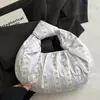 Bolsa Tote Grande de Rayas Texturizadas Azul Hielo Frío Suave Dulce Femenina para Salidas de Clase Bolsa de Mano Ligera