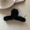Grampo de Cabelo de Pelúcia Outono e Inverno Presilha Pinça Shark Clip Feminino Simples Elegante Coreano Grande Pinça de Cabelo Acessórios de Cabelo