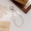 Lujo ligero, colorido, cadena de cuentas para teléfono de estrella de cinco puntas corta de cristal, estilo minimalista, para mujeres, para prevenir la pérdida de bolsos y teléfonos, cadena para la muñeca