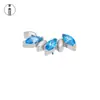 Accesorios de Pendientes de Zirconia con Incrustaciones de Cobre Transfronterizos Serie Azul Margarita Pequeña Mariposa Desmontables DIY Joyería para Perforaciones Accesorios