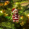 Colgante de Osito de Peluche Nuevo de Navidad Adorno Acrílico 2D Decoración para Árbol de Navidad de Amazon Paquete de Colgantes de Regalo