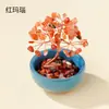 Base de posavasos de árbol de cristal natural, árbol de la fortuna con virutas de cristal amarillo, árbol del dinero, decoración de fortuna para el hogar y la oficina, venta al por mayor