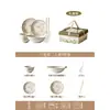 Este conjunto de tigela e prato de cerâmica é um conjunto de presentes particularmente bonito e prático, perfeito para inaugurar casa ou como um presente atencioso