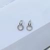 Pendientes coreanos de plata 925 con doble círculo envolvente, nuevos y distintivos, para mujer, con temperamento, paisajes fríos y versátiles.