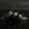 Cinturón de piel auténtica con estampado de cocodrilo para hombre, cinturón de piel de vaca con 8 hebillas, cinturón para hombre, cinturón con hebilla de placa para hombre, venta al por mayor de fábrica