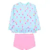 Traje de Baño para Niñas Dividido Manga Larga Mediano y Grande Traje de Baño para Niños Coreano Niñas Lindo Princesa Bebé Protector Solar Traje de Baño