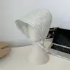 Sombrero de Pescador de Ala Ancha Estilo Francés Nuevo para Mujer, Cubre Rostro Diario de Verano, Sombrero de Sol Tipo Cubo Rayado de Gama Alta de Nicho