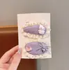 Presilhas de Cabelo de Renda Estilo Coreano para Meninas, Primavera e Verão, Acessórios de Cabelo de Desenho Animado, Presilhas de Renda Coloridas